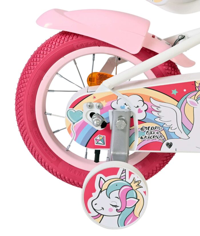 Volare Unicorn Kinderfiets - Meisjes - 12 inch - Wit - Afbeelding 2