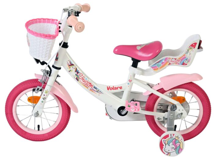 Volare Unicorn Kinderfiets - Meisjes - 12 inch - Wit - Afbeelding 7