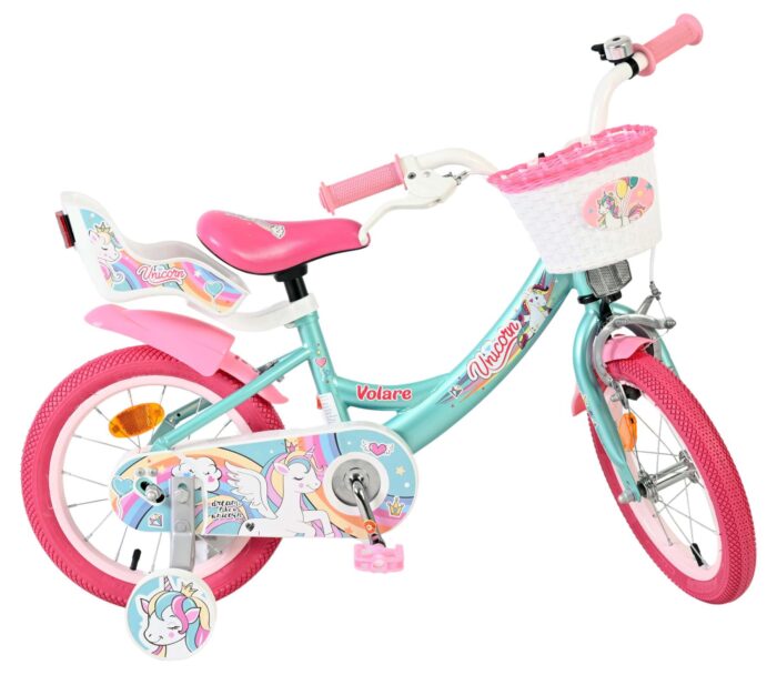 Volare Unicorn Kinderfiets - Meisjes - 14 inch - Groen - Afbeelding 10