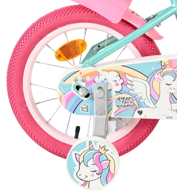 Volare Unicorn Kinderfiets - Meisjes - 14 inch - Groen - Afbeelding 2