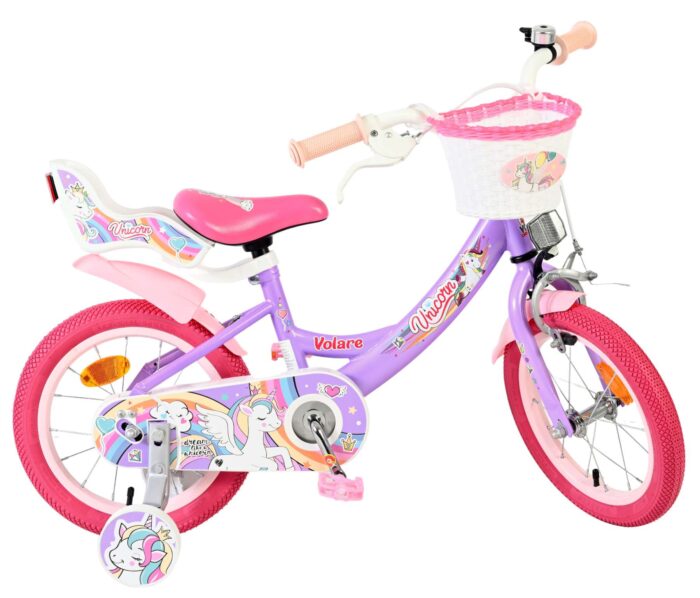 Volare Unicorn Kinderfiets - Meisjes - 14 inch - Paars - Afbeelding 10