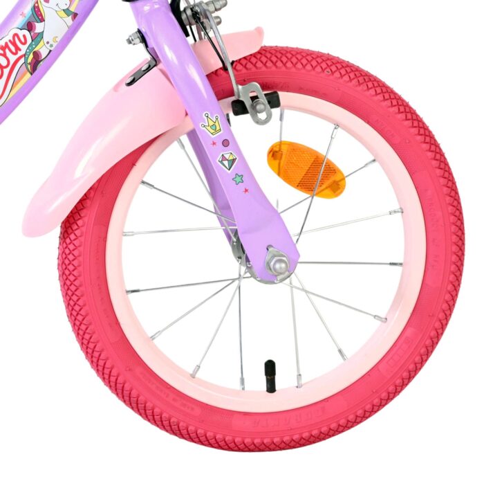 Volare Unicorn Kinderfiets - Meisjes - 14 inch - Paars - Afbeelding 3