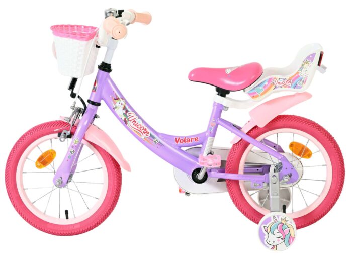 Volare Unicorn Kinderfiets - Meisjes - 14 inch - Paars - Afbeelding 7