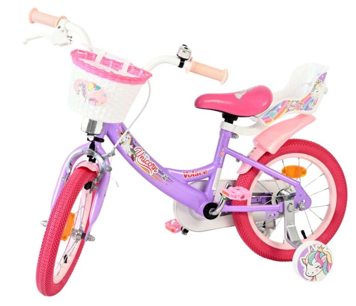Volare Unicorn Kinderfiets - Meisjes - 14 inch - Paars - Afbeelding 8