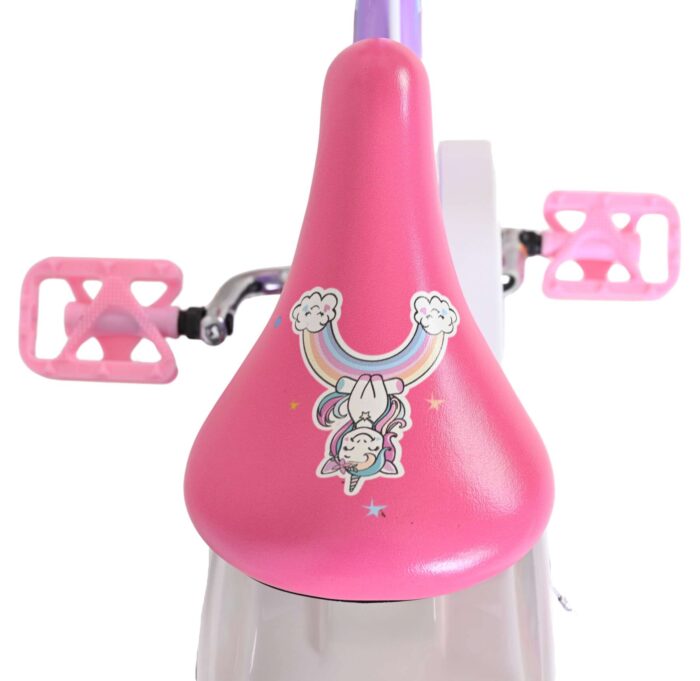 Volare Unicorn Kinderfiets - Meisjes - 14 inch - Paars - Twee Handremmen - Afbeelding 3