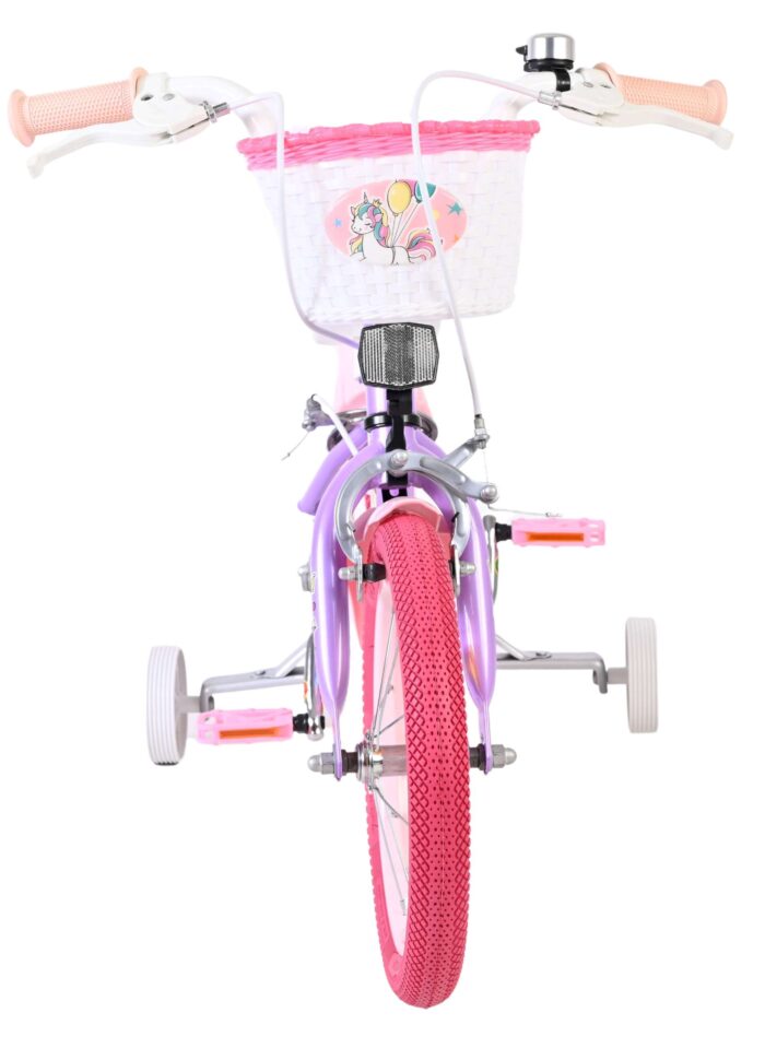 Volare Unicorn Kinderfiets - Meisjes - 14 inch - Paars - Twee Handremmen - Afbeelding 5