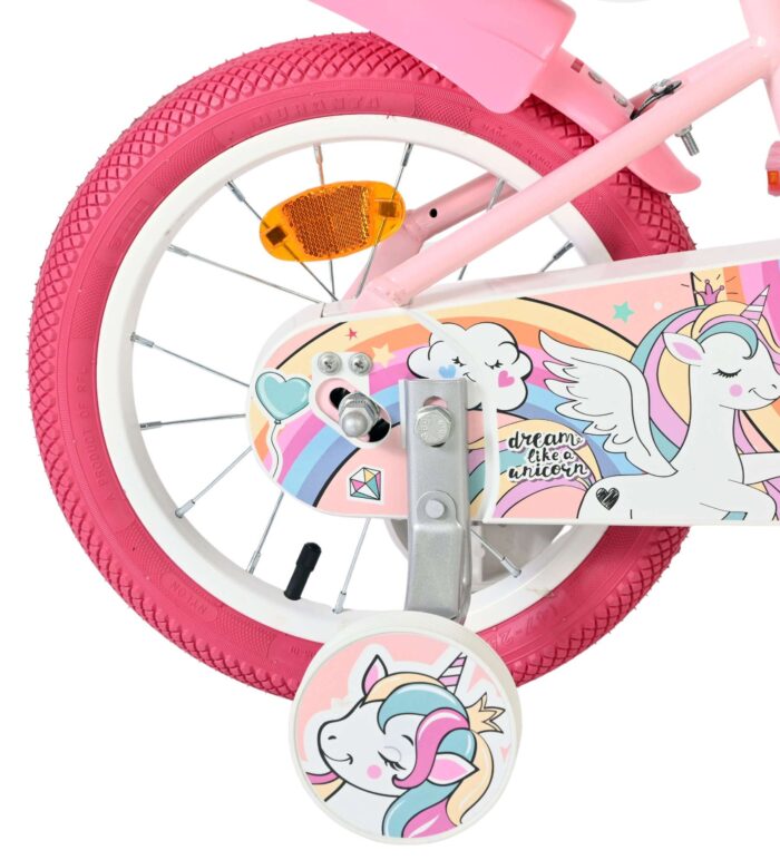 Volare Unicorn Kinderfiets - Meisjes - 14 inch - Roze - Afbeelding 2