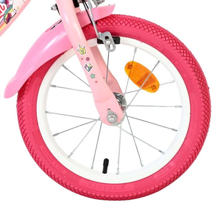 Volare Unicorn Kinderfiets - Meisjes - 14 inch - Roze - Twee Handremmen - Afbeelding 3