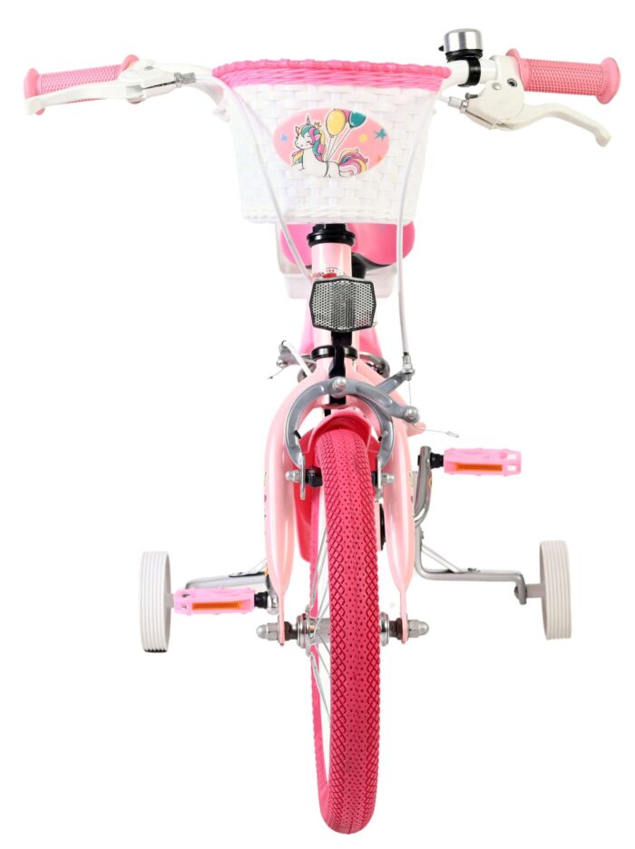 Volare Unicorn Kinderfiets - Meisjes - 14 inch - Roze - Twee Handremmen - Afbeelding 6