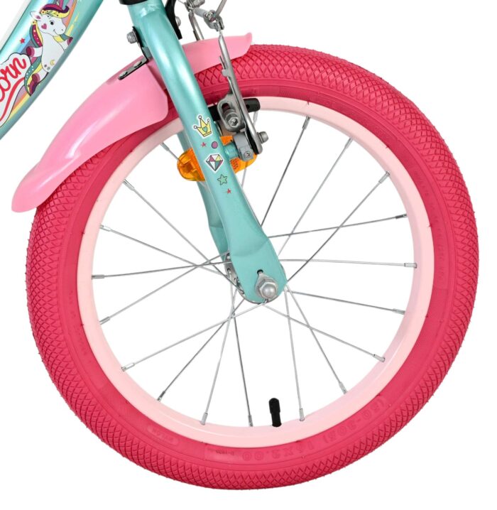 Volare Unicorn Kinderfiets - Meisjes - 16 inch - Groen - Twee Handremmen - Afbeelding 3