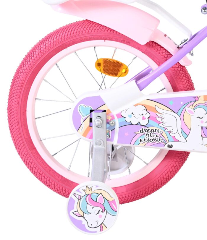 Volare Unicorn Kinderfiets - Meisjes - 16 inch - Paars - Afbeelding 2