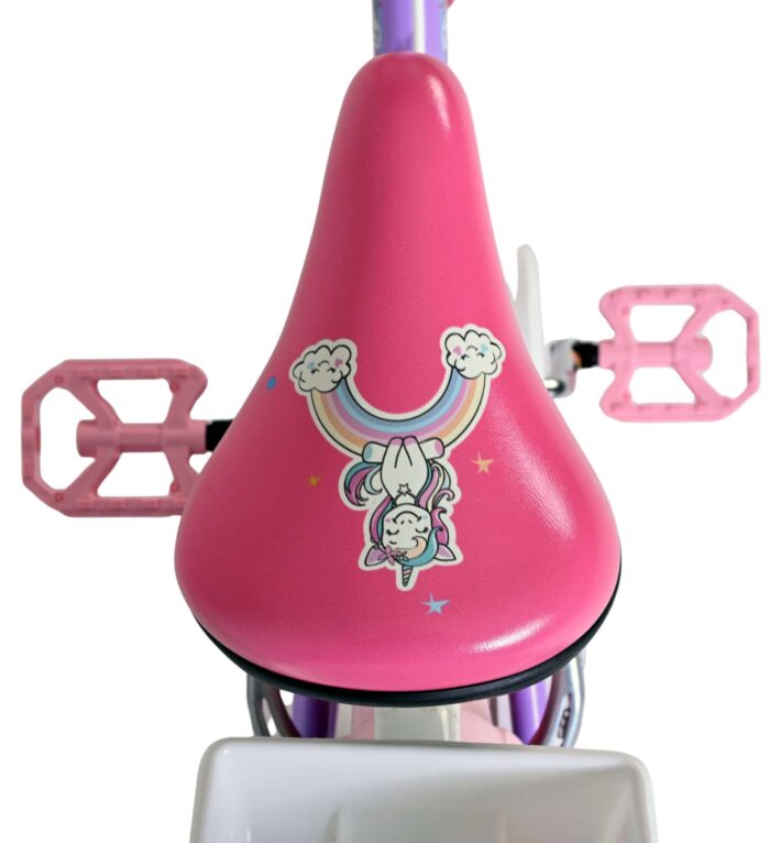 Volare Unicorn Kinderfiets - Meisjes - 16 inch - Paars - Twee Handremmen - Afbeelding 4