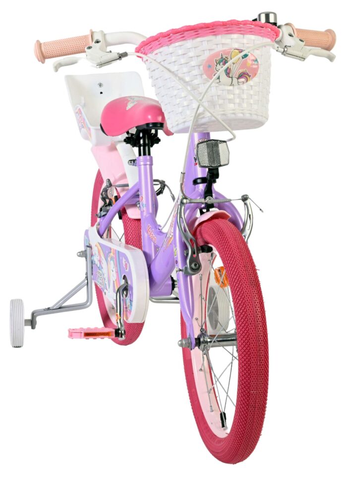 Volare Unicorn Kinderfiets - Meisjes - 16 inch - Paars - Twee Handremmen - Afbeelding 5
