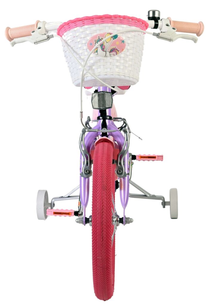 Volare Unicorn Kinderfiets - Meisjes - 16 inch - Paars - Twee Handremmen - Afbeelding 6