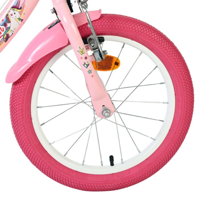 Volare Unicorn Kinderfiets - Meisjes - 16 inch - Roze - Twee Handremmen - Afbeelding 3