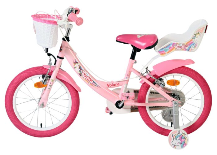 Volare Unicorn Kinderfiets - Meisjes - 16 inch - Roze - Twee Handremmen - Afbeelding 7