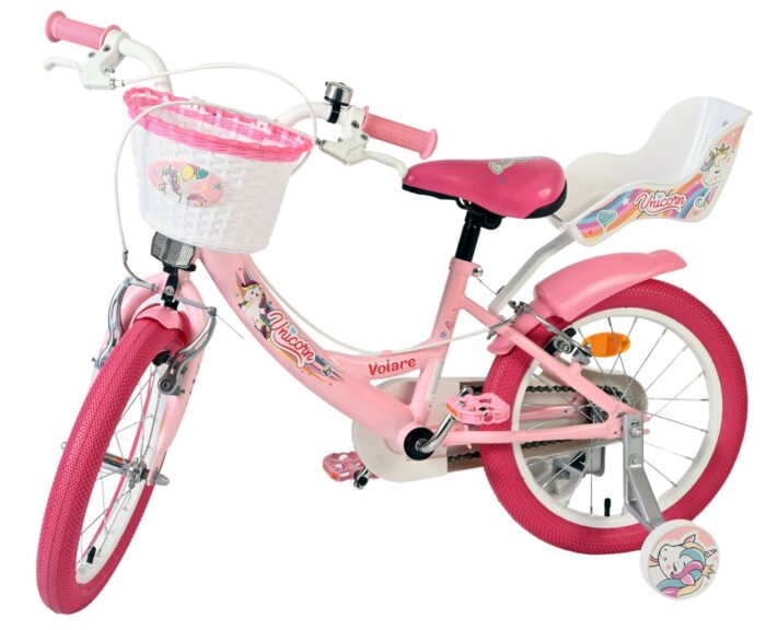 Volare Unicorn Kinderfiets - Meisjes - 16 inch - Roze - Twee Handremmen - Afbeelding 8