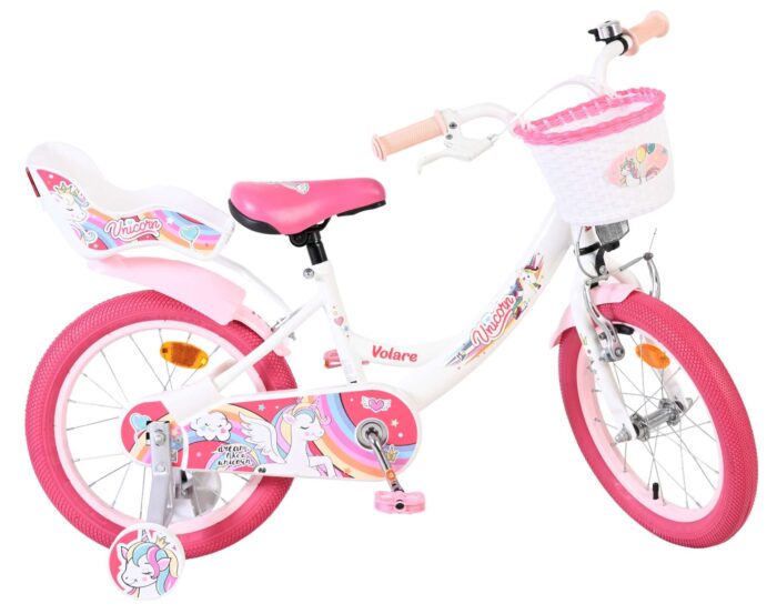 Volare Unicorn Kinderfiets - Meisjes - 16 inch - Wit - Afbeelding 10
