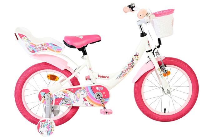 Volare Unicorn Kinderfiets - Meisjes - 16 inch - Wit