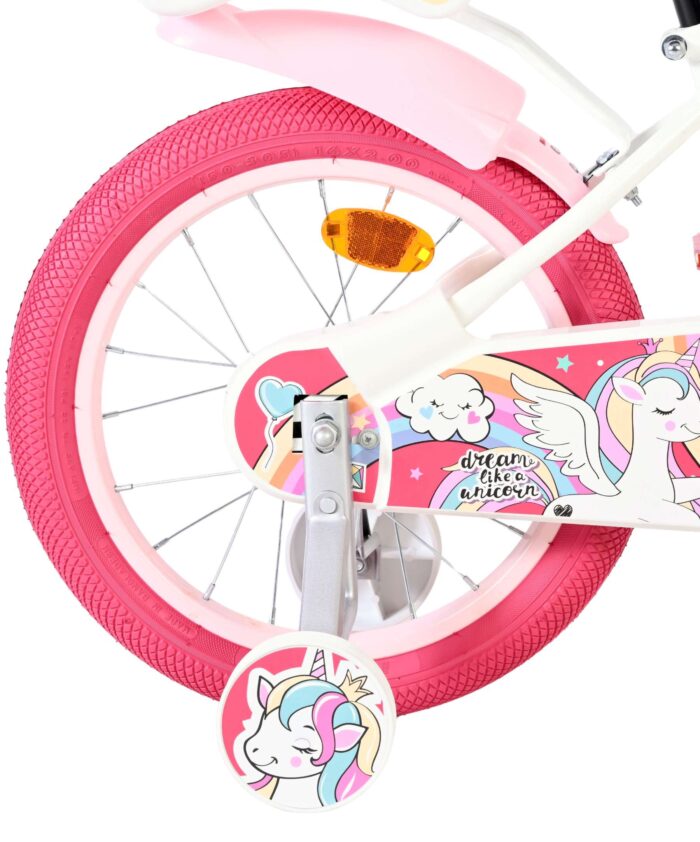 Volare Unicorn Kinderfiets - Meisjes - 16 inch - Wit - Afbeelding 2