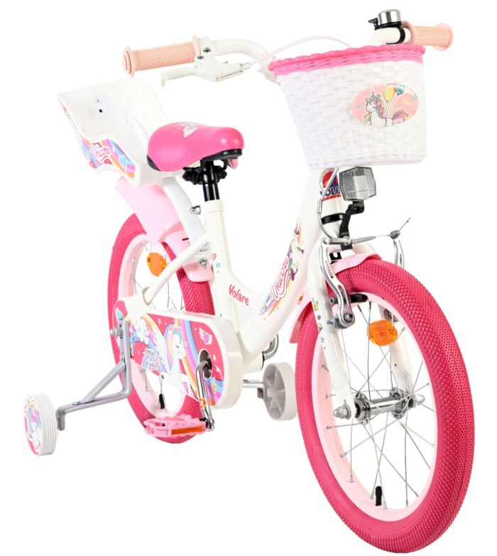 Volare Unicorn Kinderfiets - Meisjes - 16 inch - Wit - Afbeelding 5