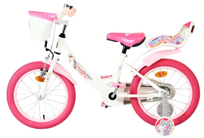 Volare Unicorn Kinderfiets - Meisjes - 16 inch - Wit - Afbeelding 7