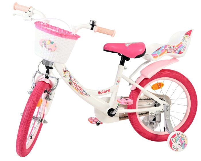 Volare Unicorn Kinderfiets - Meisjes - 16 inch - Wit - Afbeelding 8