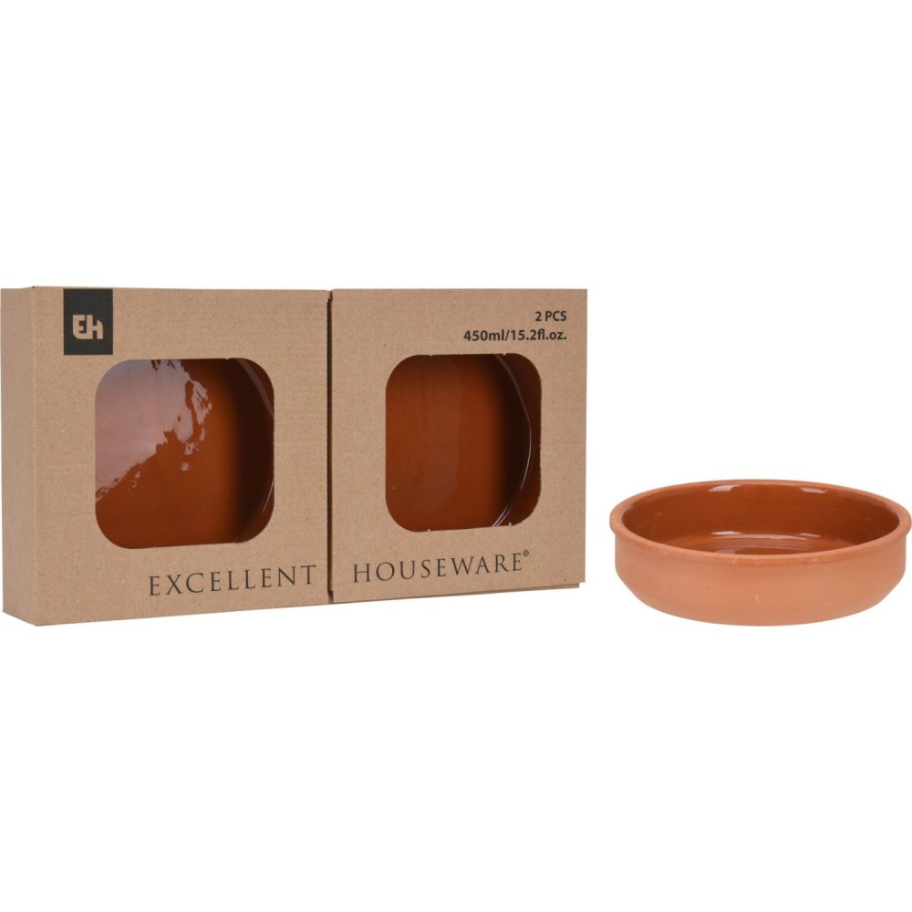 Excellent Houseware Tapasschalen terracotta 2 stuks