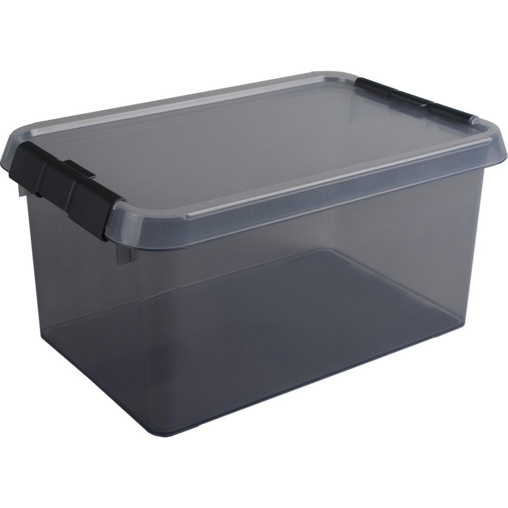 Comfort line opbergbox 6 liter transparant grijs/zwart 30 x 20 x 14