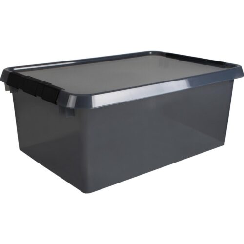 Comfort line opbergbox 45 liter transparant grijs/zwart 60 x 40 x 26 cm