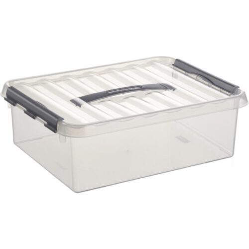 Q-line opbergbox 10 liter transparant metaal 40 x 30 x 11 cm