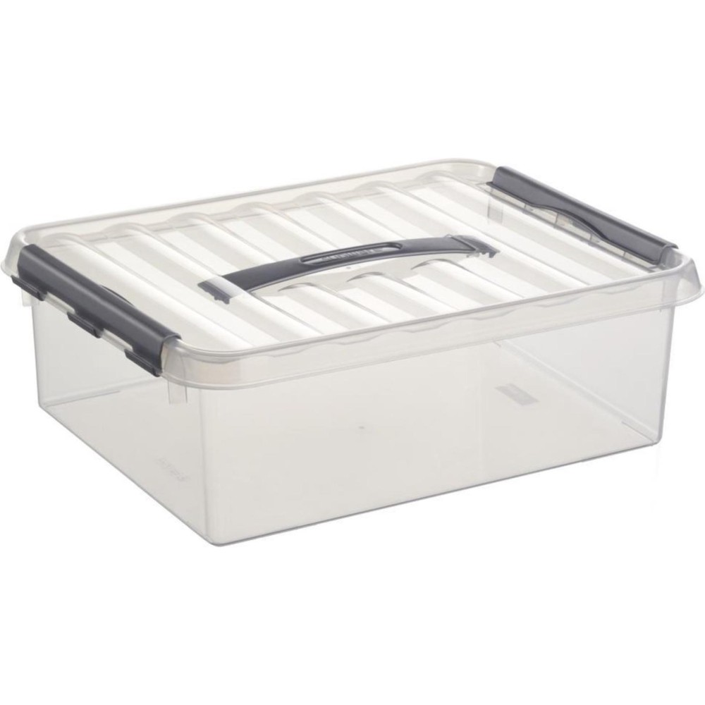 Q-line opbergbox 10 liter transparant metaal 40 x 30 x 11 cm