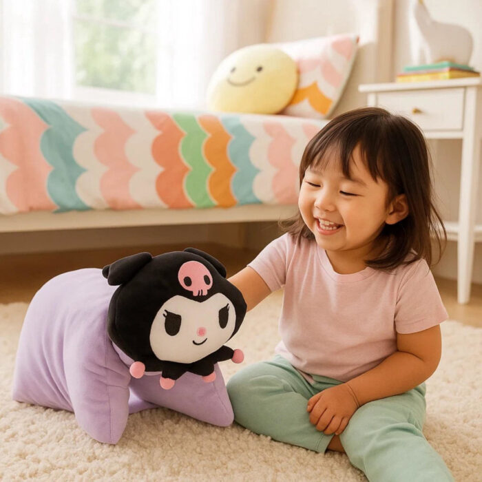 Hello Kitty Kuromi 2in1 knuffelkussen 45x28cm - Afbeelding 3