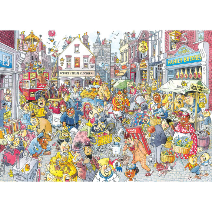 Puzzel Wasgij Retro Destiny 10 Chaos in de  winkelstraat (1000) - Afbeelding 2
