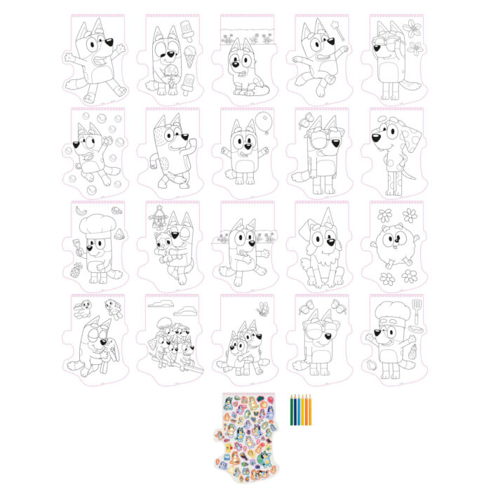 Bluey kleurblok 2D pagina's met 6 potloden - Afbeelding 2