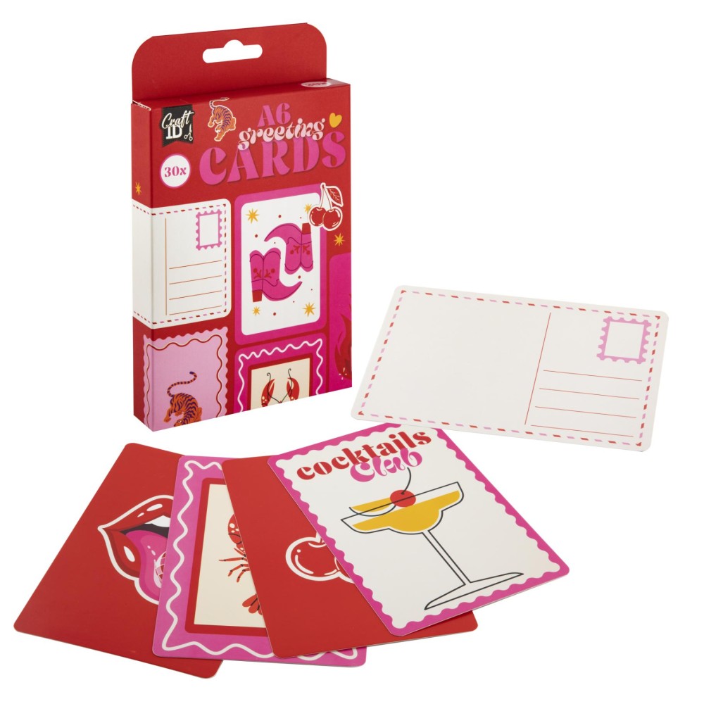 A6 kaarten 30 stuks rood