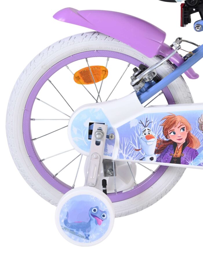 Disney Frozen 2 Kinderfiets - Meisjes - 16 inch - Blauw/Paars - Twee handremmen - Afbeelding 2