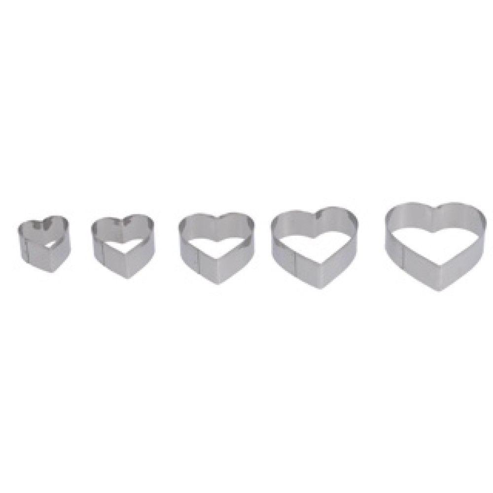 Patisse uitsteekvormen RVS hart 5-delig - Afbeelding 4