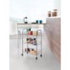 Metaltex Opbergtrolley Lugano Op Wieltjes Grijs 3 Metal Manden 41 x 23 x 63 Cm