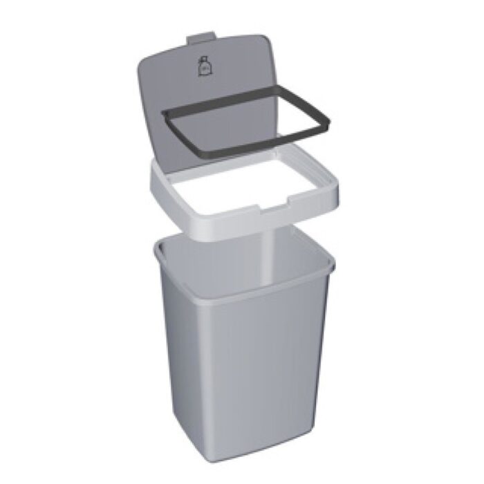 Sunware Delta Prullenbak met Klep 25L Zilvergrijs - Afbeelding 2