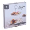 Etagere porselein 2 dlg Ø 17 cm + 21 cm hoog 25 cm