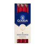 Gouda Kroonkaarsen 8 Stuks Robijnrood