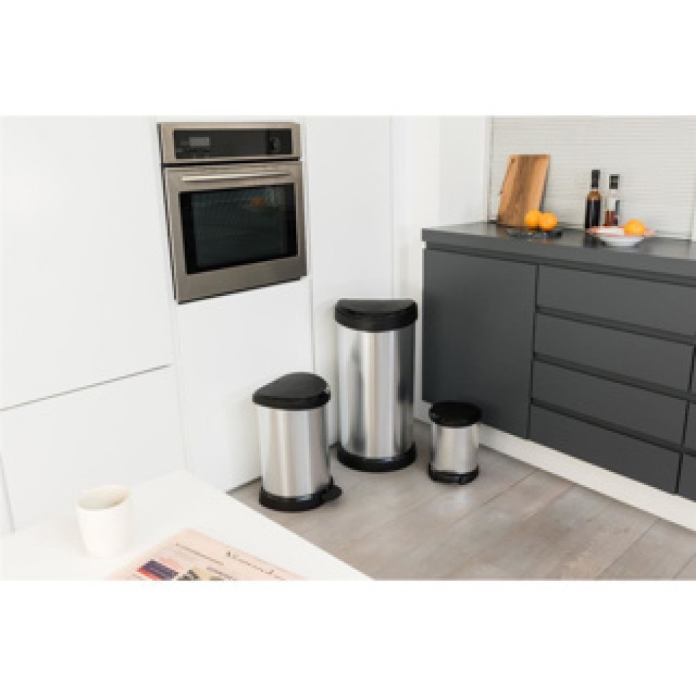 Curver Pedaalemmer Decobin Ovaal 15L Zilver - Afbeelding 5