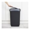 Rotho Afvalemmer 50L Twist Dark Silver