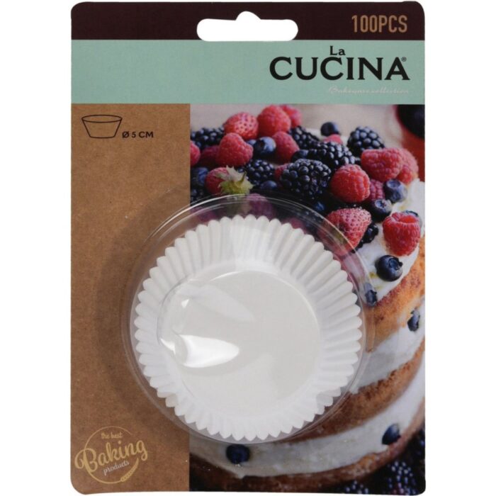 La Cucina Muffinvormpjes Papier 100 stuks  Wit Dia10,5Cm