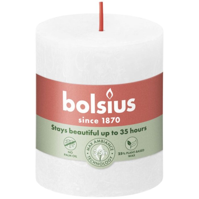 Bolsius Stompkaars Rustiek wit 80x68 mm