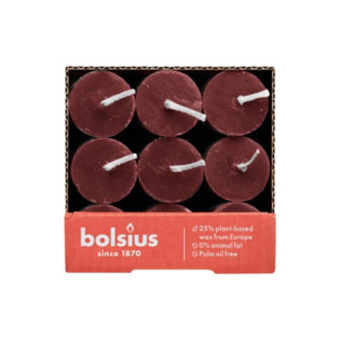 Bolsius Dinerkaars Rustiek velvet rood 27 cm - Afbeelding 2