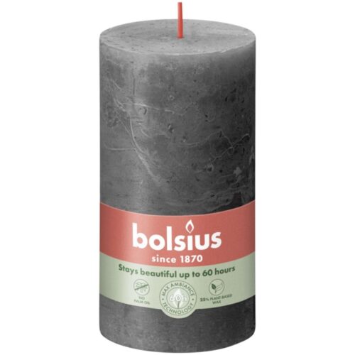 Bolsius Stompkaars Rustiek grijs 130x68 mm