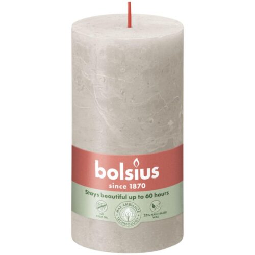 Bolsius Stompkaars Rustiek zandgrijs 130x68 mm