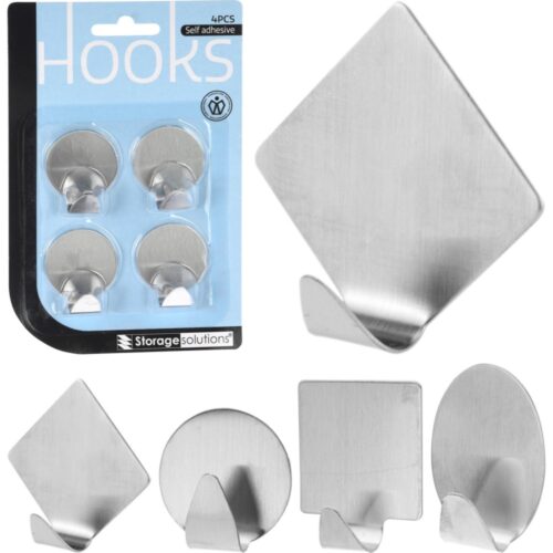 Haakjes Rvs Set4 4Assorti (assortiment – willekeurige uitvoering)